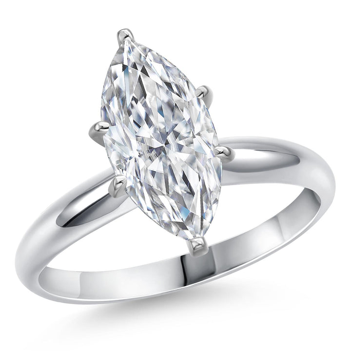 Marquise Cut_3.00 Carat_9_Ring in 14K White Gold