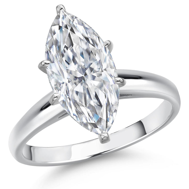 Marquise Cut_4.00 Carat_5_Ring in 14K White Gold