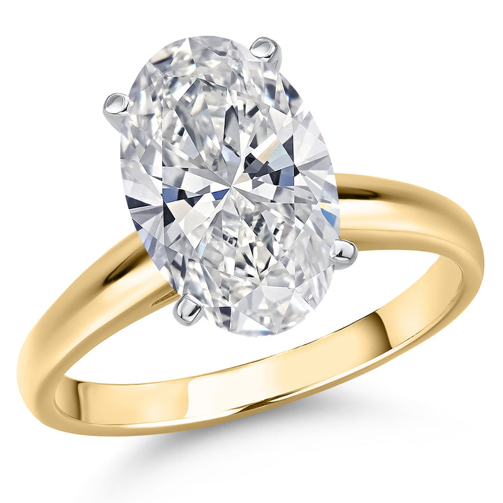 Oval Cut_5.00 Carat_5_Ring in 14K Two Tone Gold