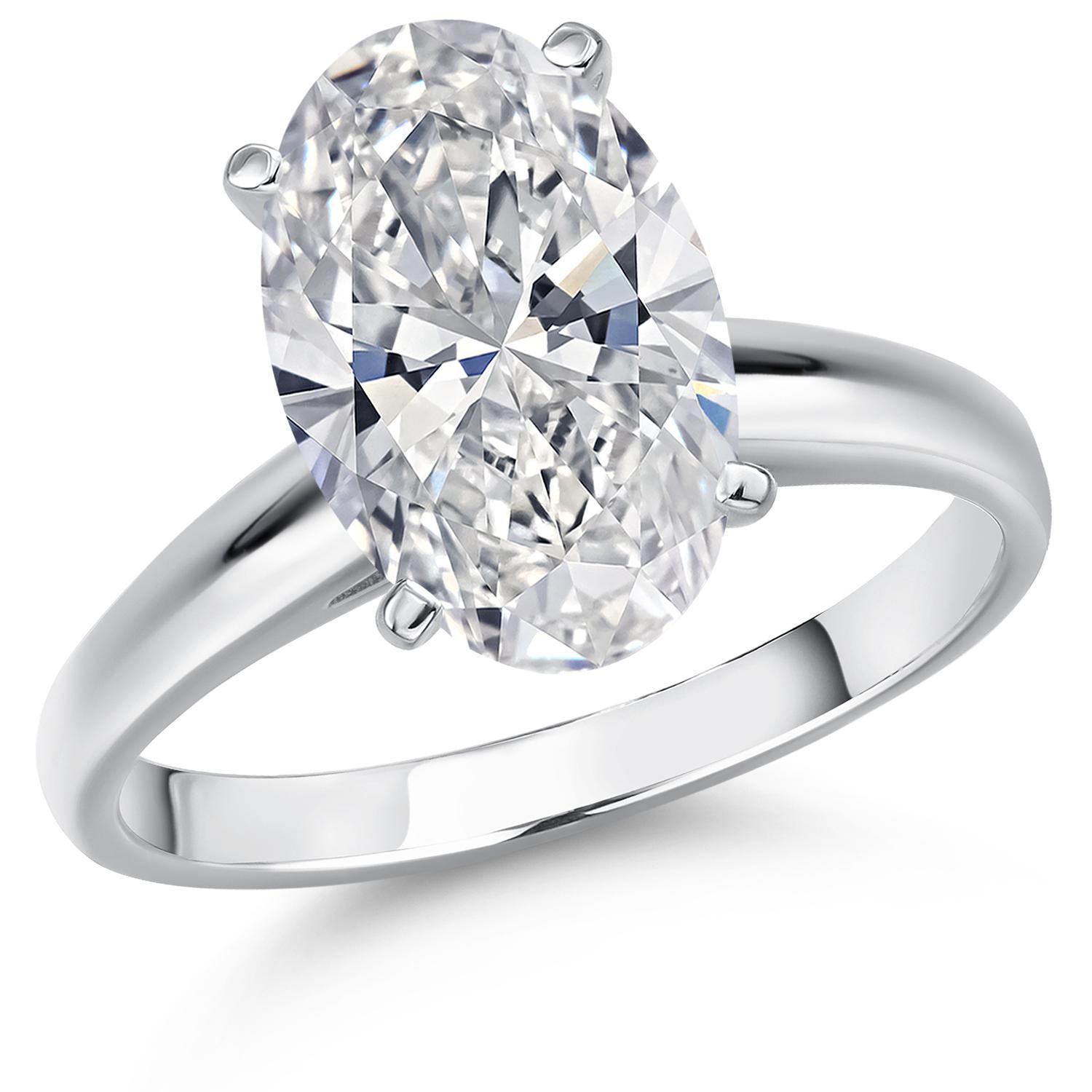 Oval Cut_5.00 Carat_9_Ring in 14K White Gold