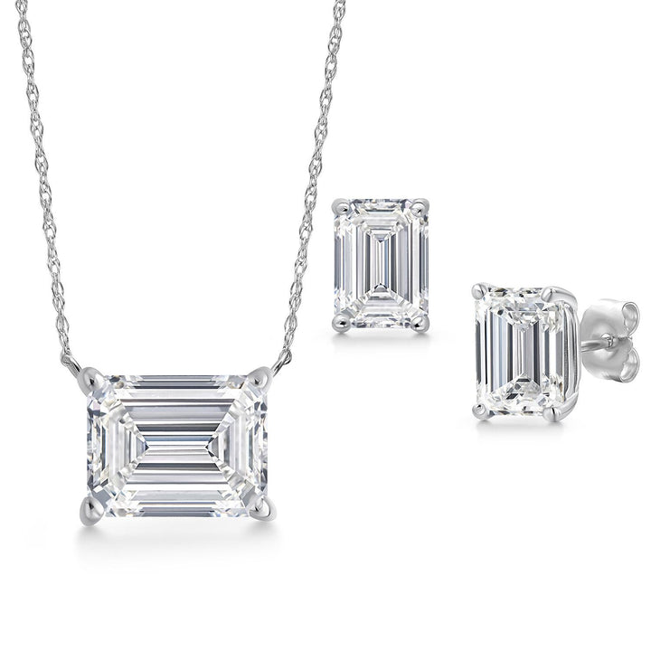 Pendant Earrings Set in 14K White Gold