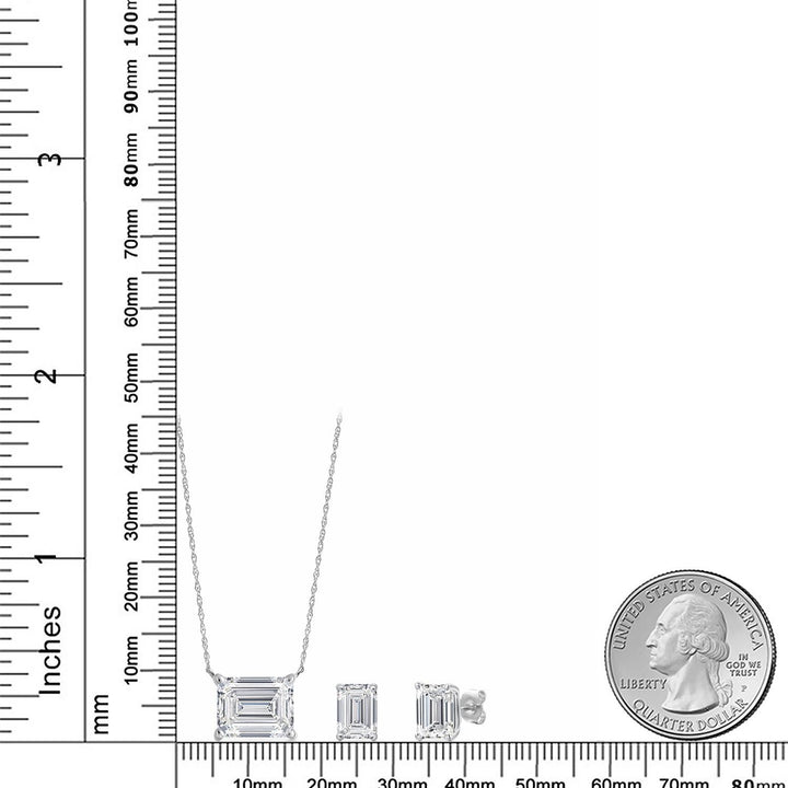 Pendant Earrings Set in 14K White Gold