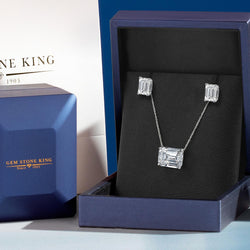 Pendant Earrings Set in 14K White Gold