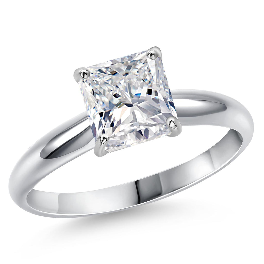Princess Cut_3.00 Carat_9_Ring in 14K White Gold
