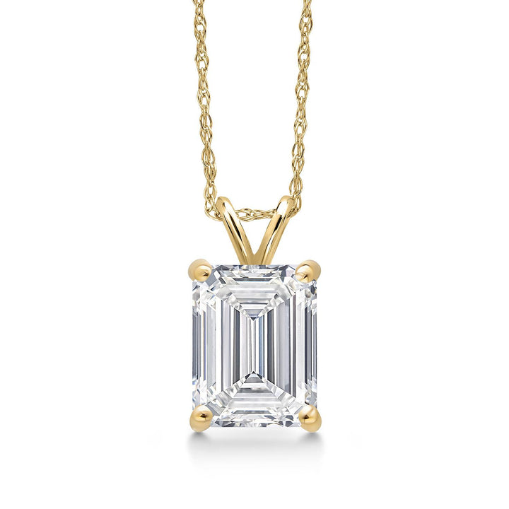 Emerald Cut_1.50 Carat_Yellow Gold_Pendant in 14K Yellow Gold