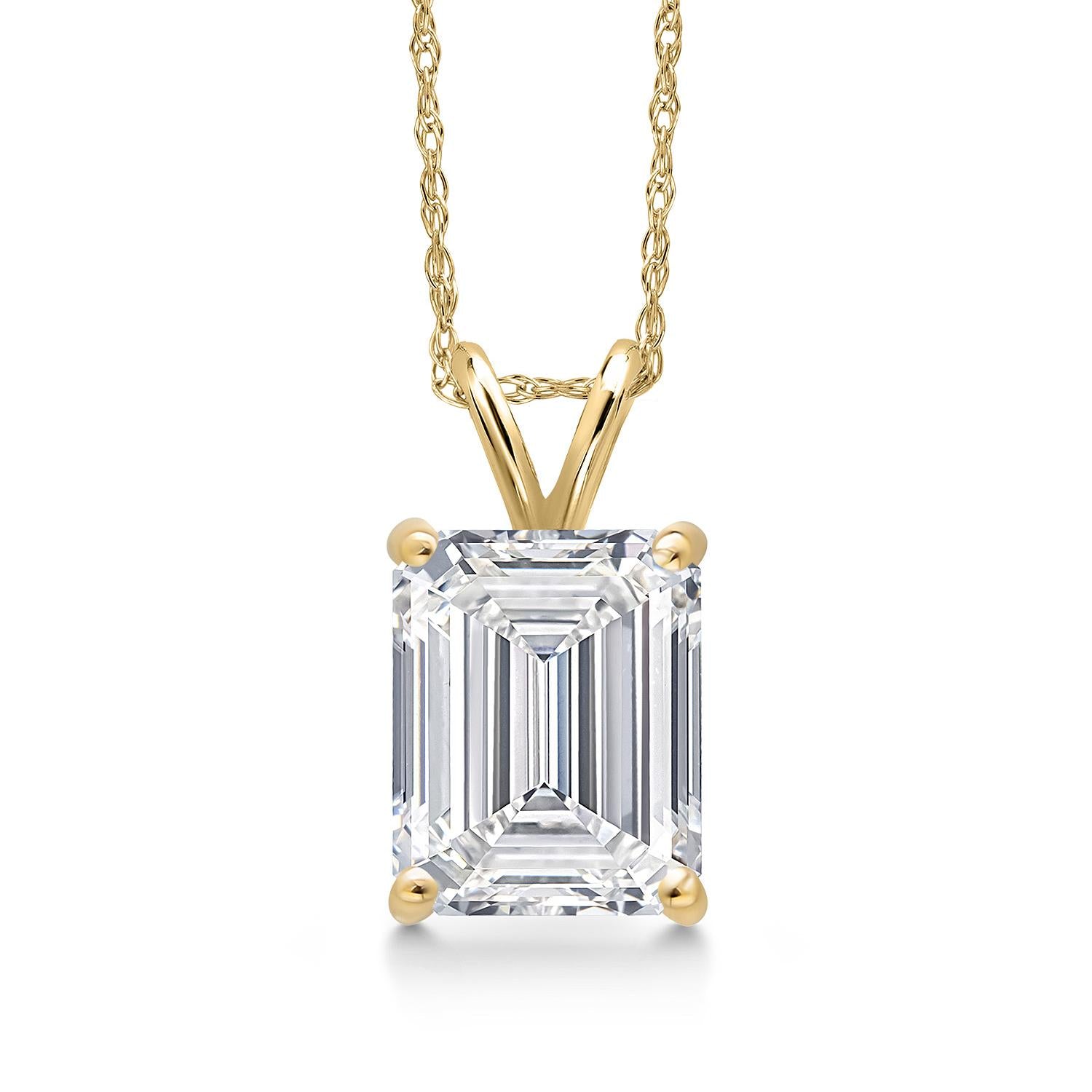 Emerald Cut_2.00 Carat_Yellow Gold_Pendant in 14K Yellow Gold
