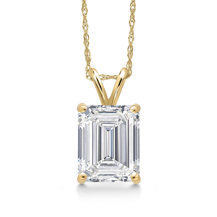 Emerald Cut_2.00 Carat_Yellow Gold_Pendant in 14K Yellow Gold