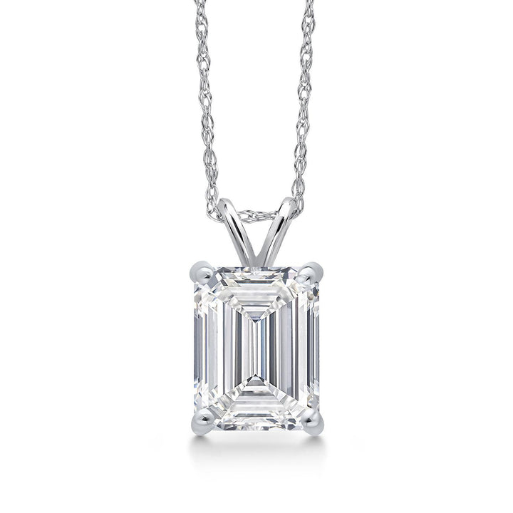 Emerald Cut_1.50 Carat_White Gold_Pendant in 14K White Gold