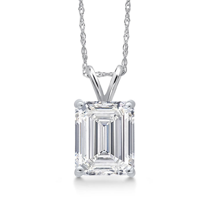 Emerald Cut_2.00 Carat_White Gold_Pendant in 14K White Gold