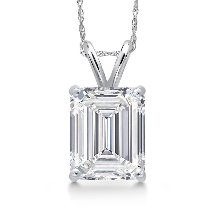 Emerald Cut_4.00 Carat_White Gold_Pendant in 14K White Gold