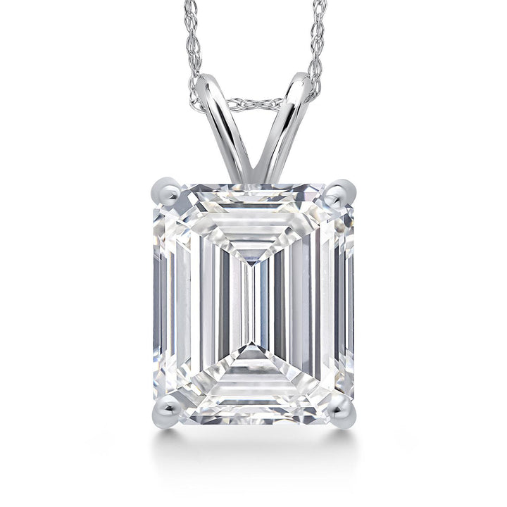 Emerald Cut_5.00 Carat_White Gold_Pendant in 14K White Gold