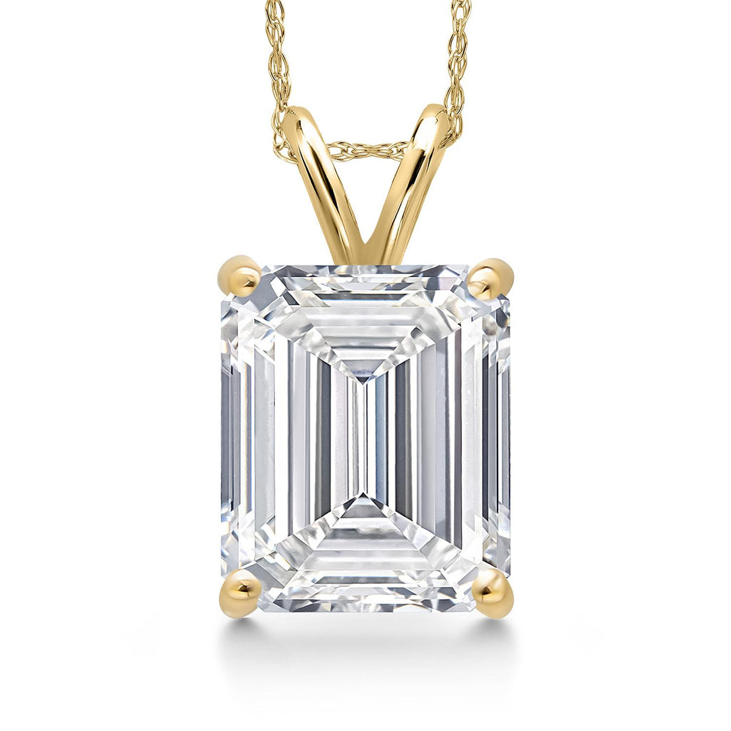 Emerald Cut_5.00 Carat_Yellow Gold_Pendant in 14K Yellow Gold