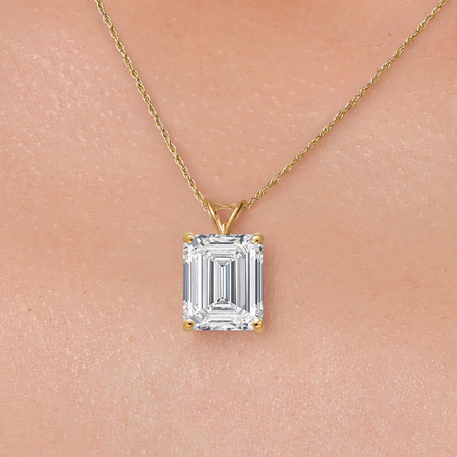 5.00 Carat_E - F_Pendant in 14K Yellow Gold