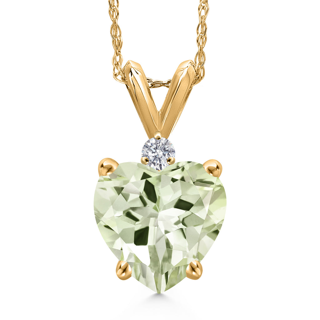 Prasiolite_Pendant in 14K Yellow Gold