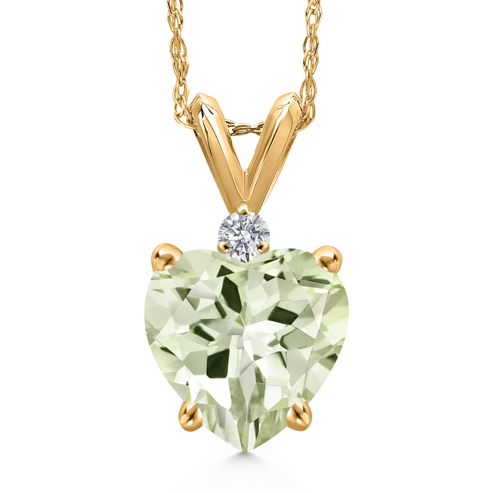 Prasiolite_Pendant in 14K Yellow Gold