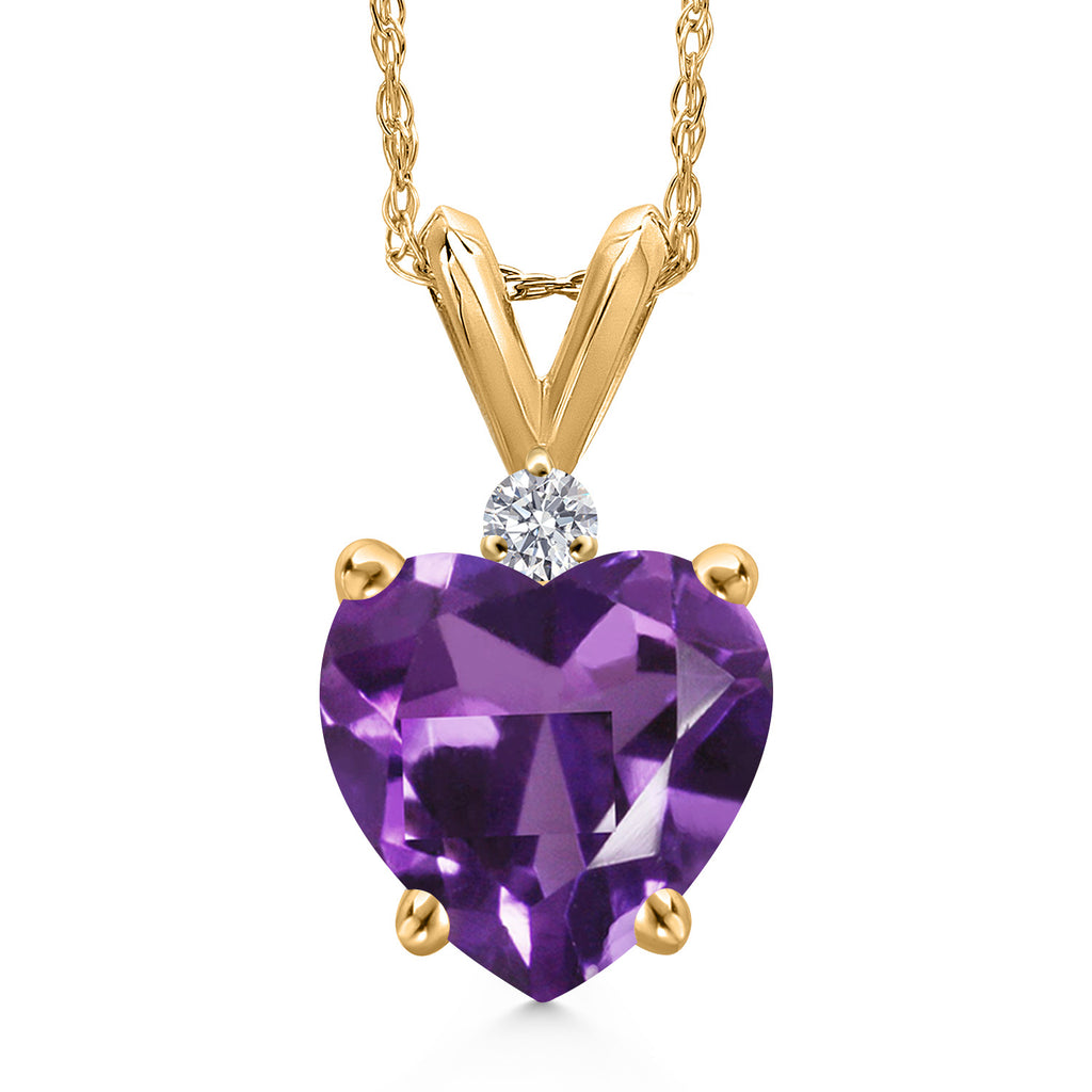 Amethyst - February_Pendant in 14K Yellow Gold