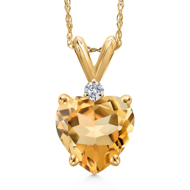 Citrine - November_Pendant in 14K Yellow Gold