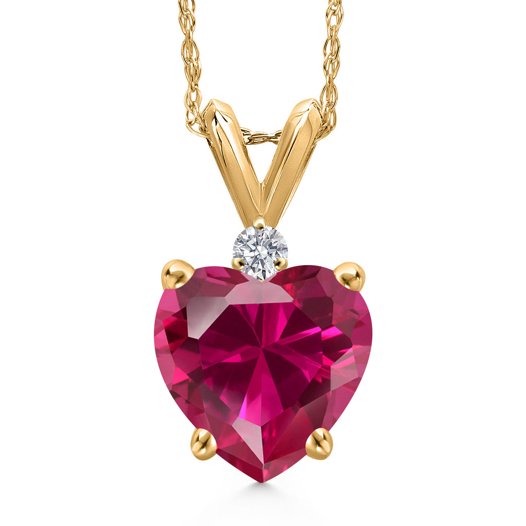 Created Ruby - July_Pendant in 14K Yellow Gold