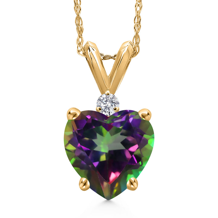 Green Mystic Topaz_Pendant in 14K Yellow Gold
