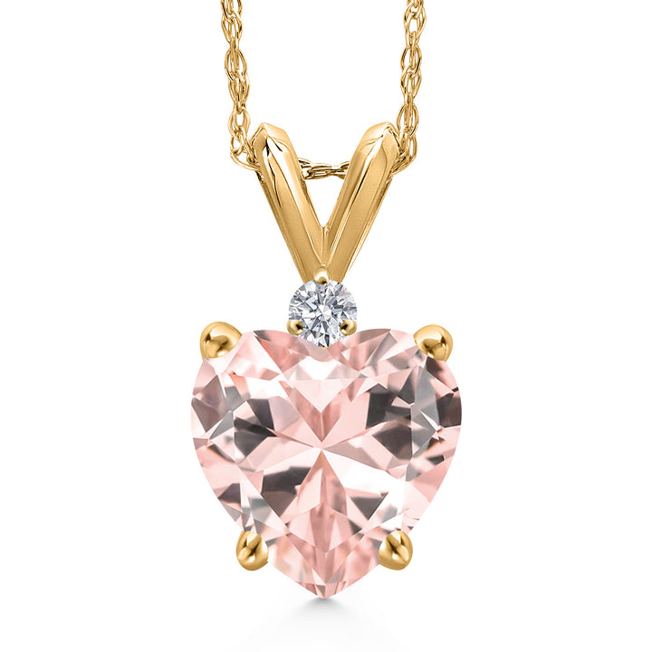 Nano Morganite - October_Pendant in 14K Yellow Gold