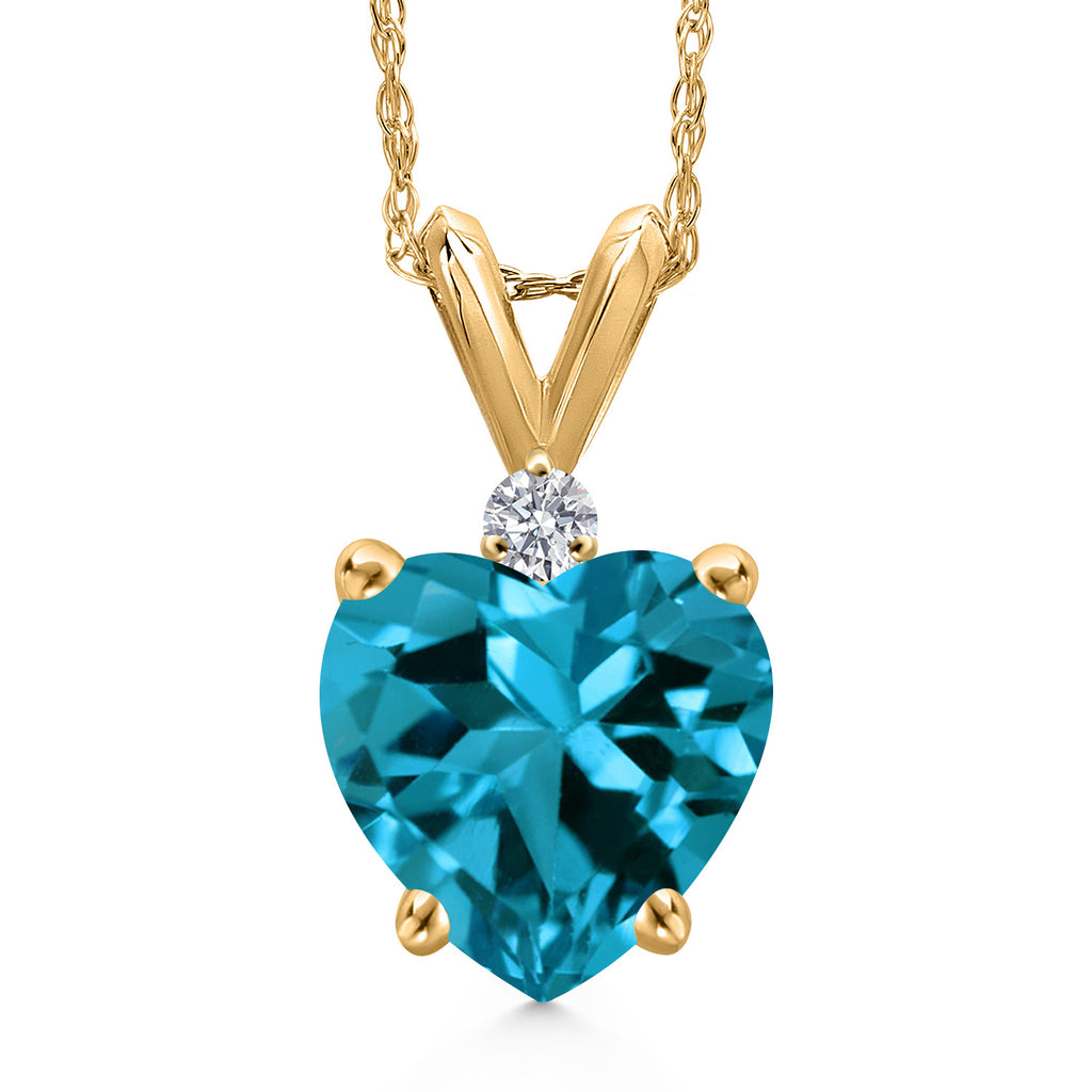 London Blue Topaz - November_Pendant in 14K Yellow Gold