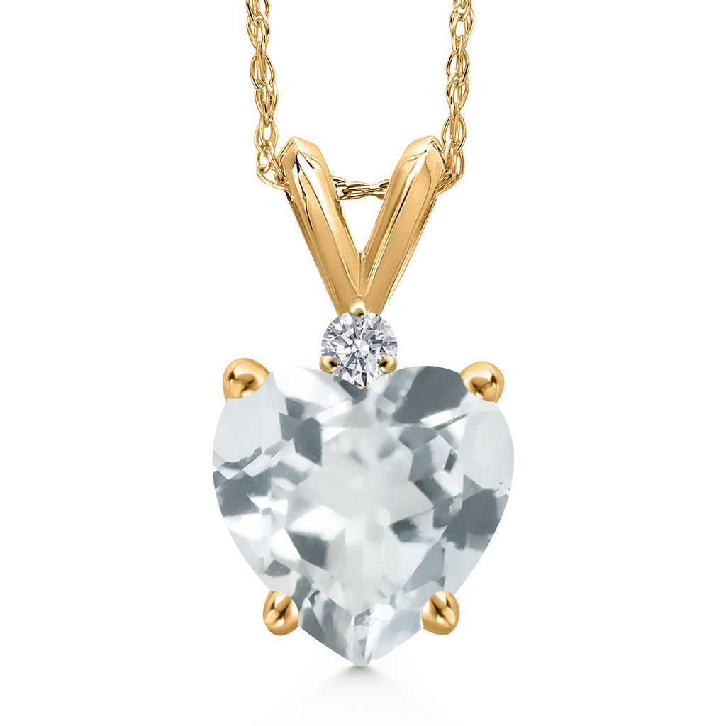 Sky Blue Topaz - November_Pendant in 14K Yellow Gold