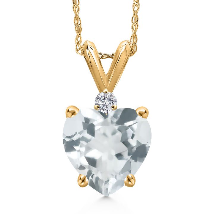 Sky Blue Topaz - November_Pendant in 14K Yellow Gold