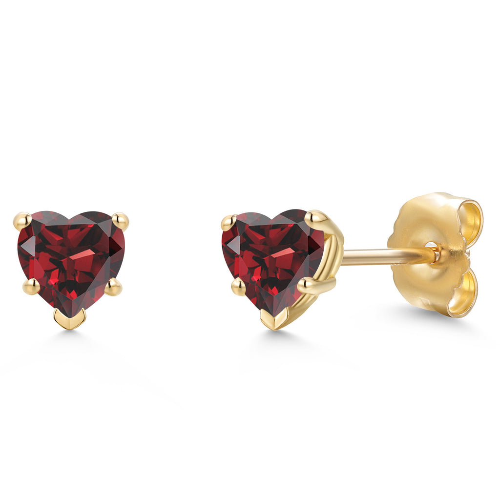 Garnet - January_Earrings in 14K Yellow Gold