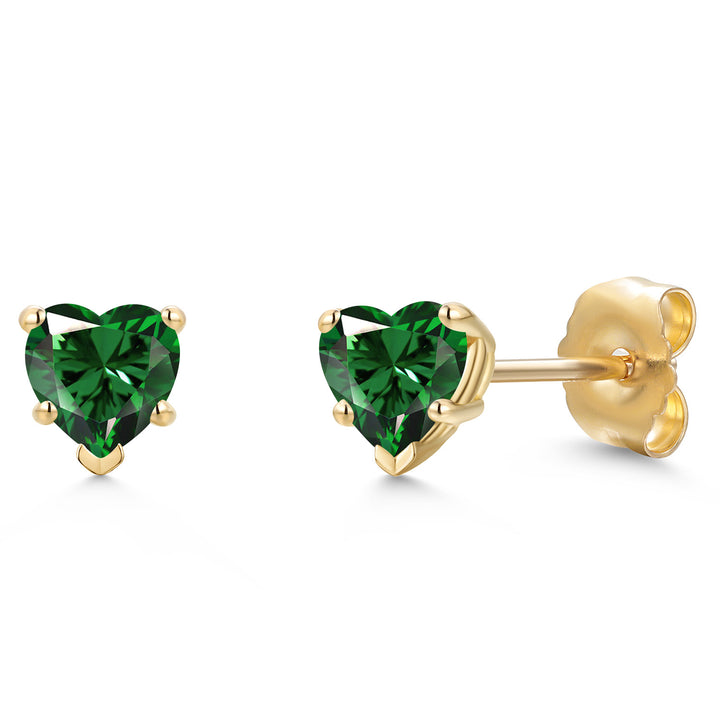 Nano Emerald - May_Earrings in 14K Yellow Gold
