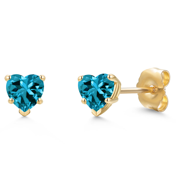 London Blue Topaz - November_Earrings in 14K Yellow Gold