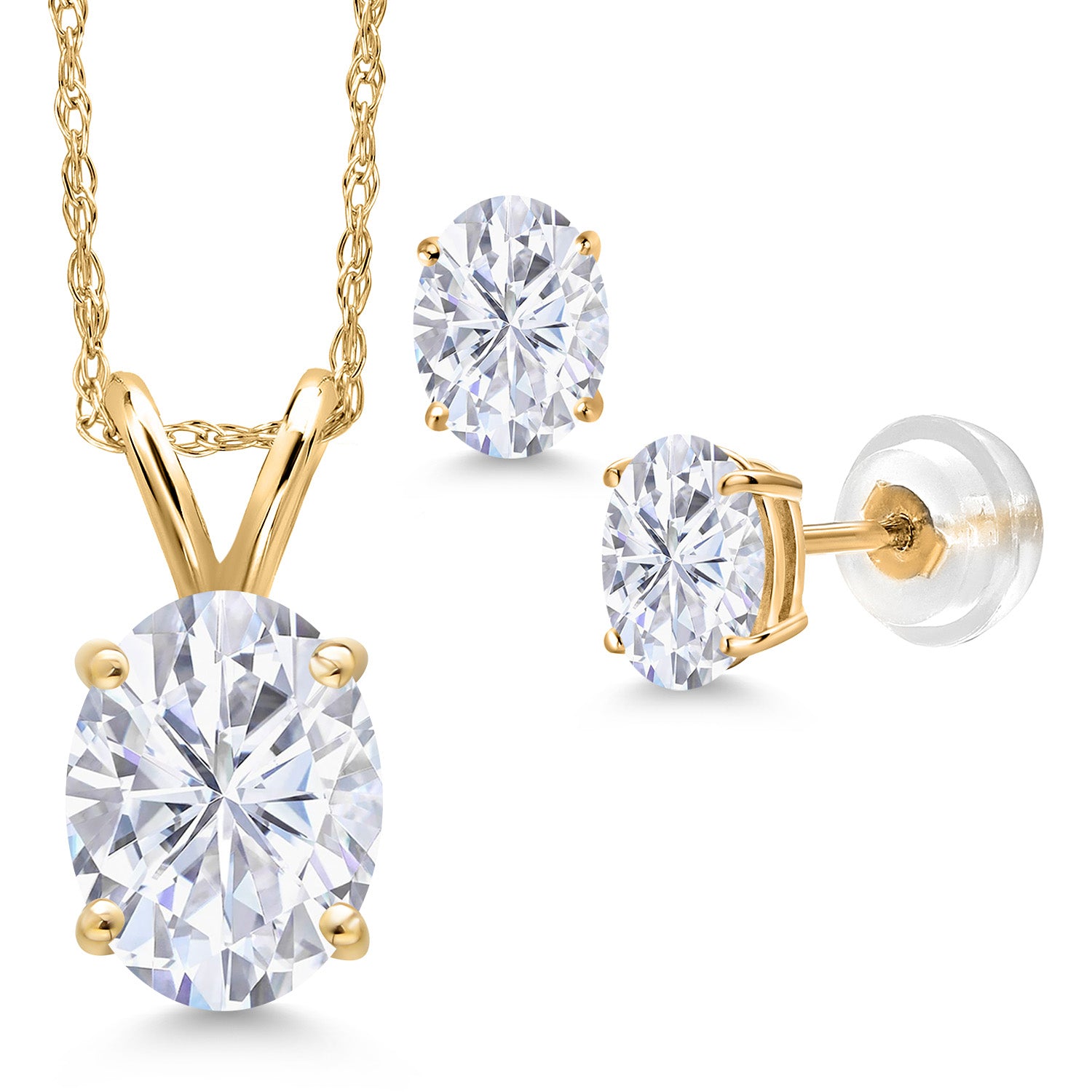 Pendant Earrings Set in 14K Yellow Gold