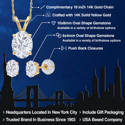 Pendant Earrings Set in 14K Yellow Gold