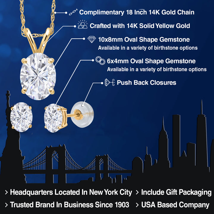Pendant Earrings Set in 14K Yellow Gold