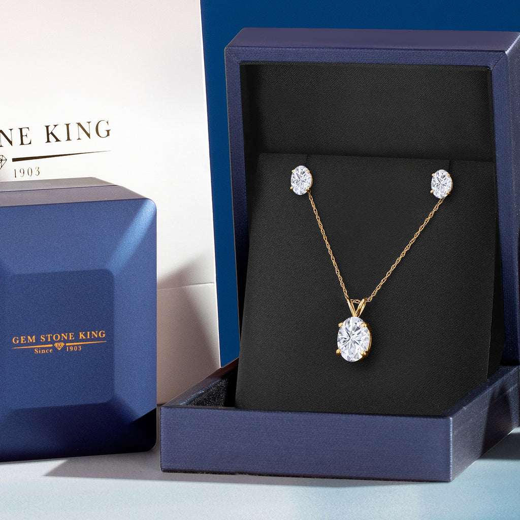 Pendant Earrings Set in 14K Yellow Gold
