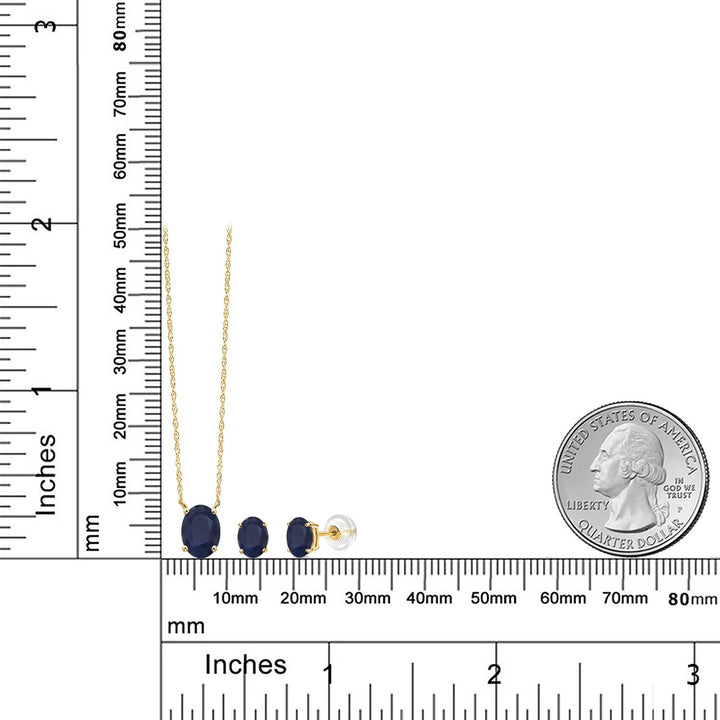Pendant Earrings Set in 14K Yellow Gold