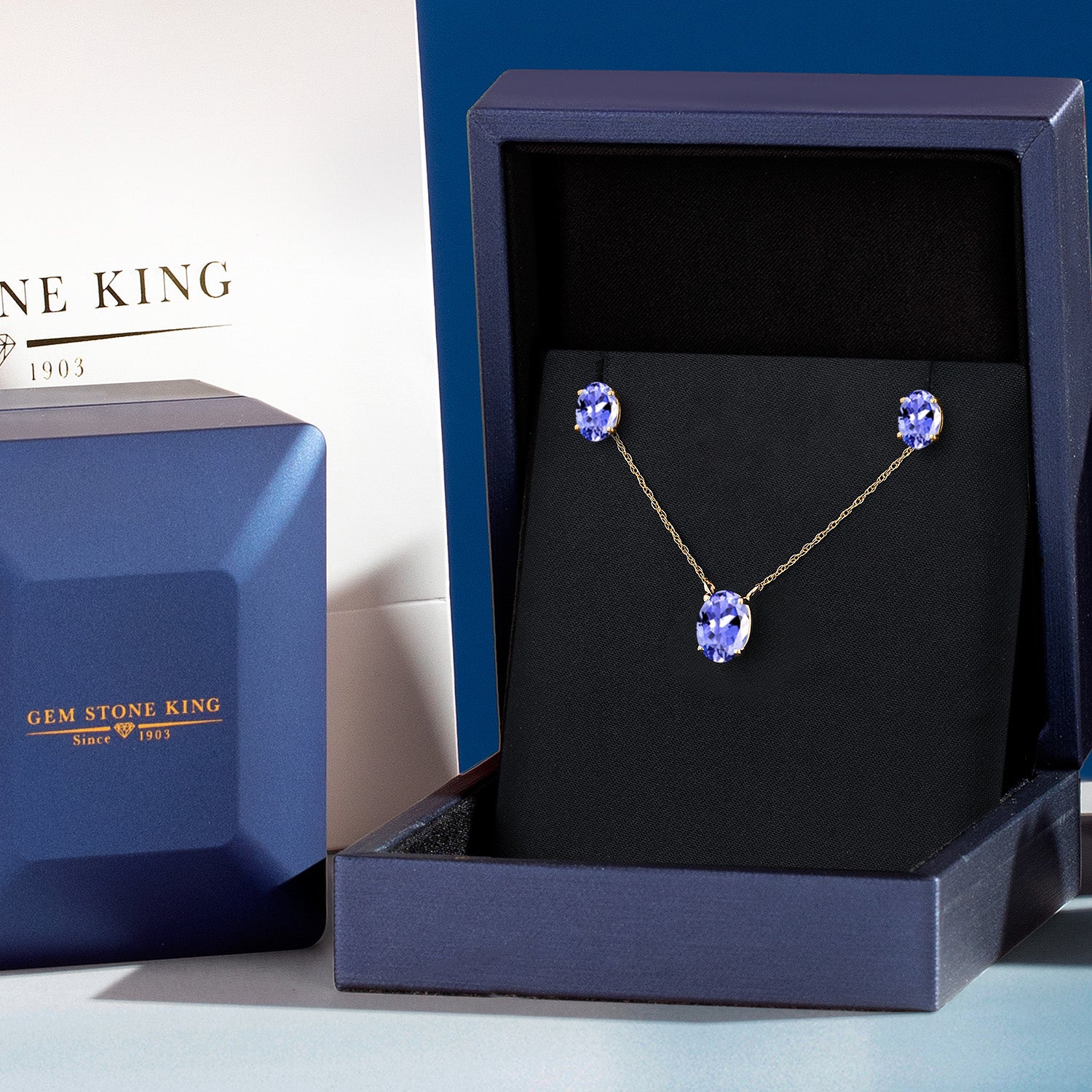 Pendant Earrings Set in 14K Yellow Gold