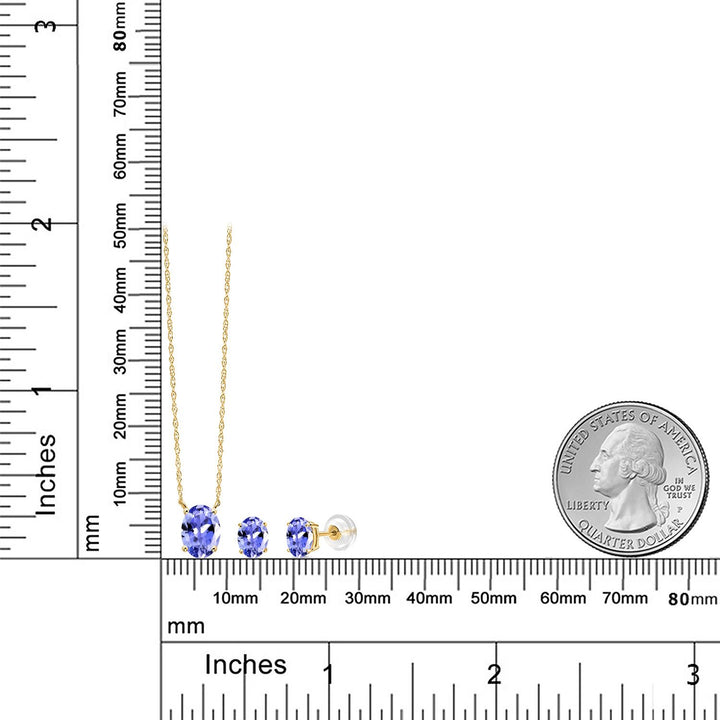 Pendant Earrings Set in 14K Yellow Gold