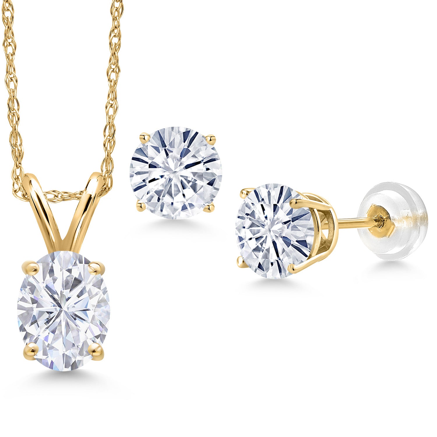 Pendant Earrings Set in 14K Yellow Gold