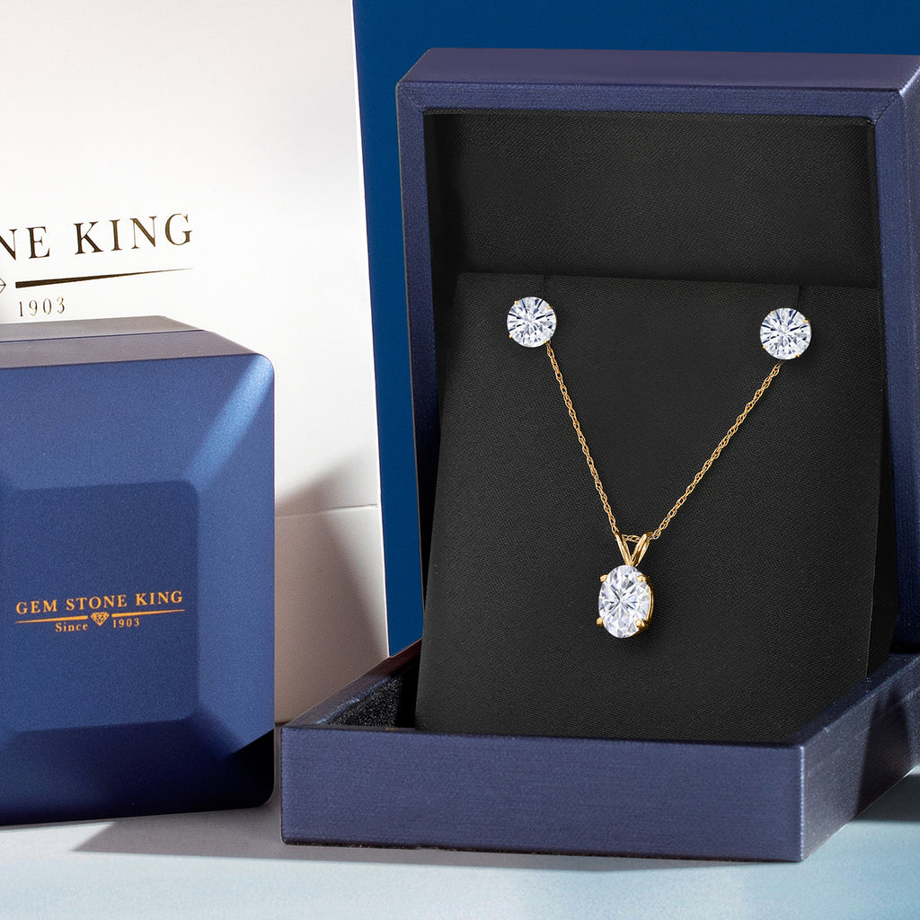 Pendant Earrings Set in 14K Yellow Gold