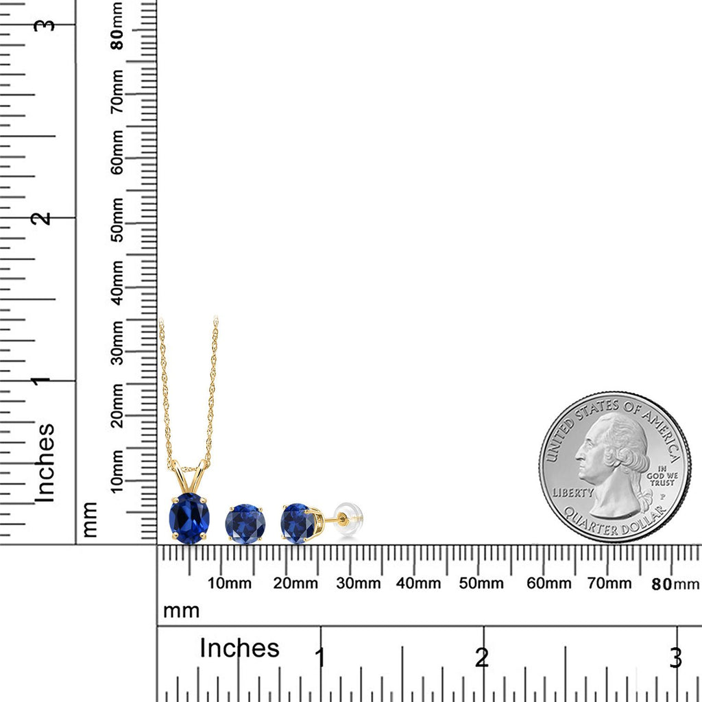 Pendant Earrings Set in 14K Yellow Gold
