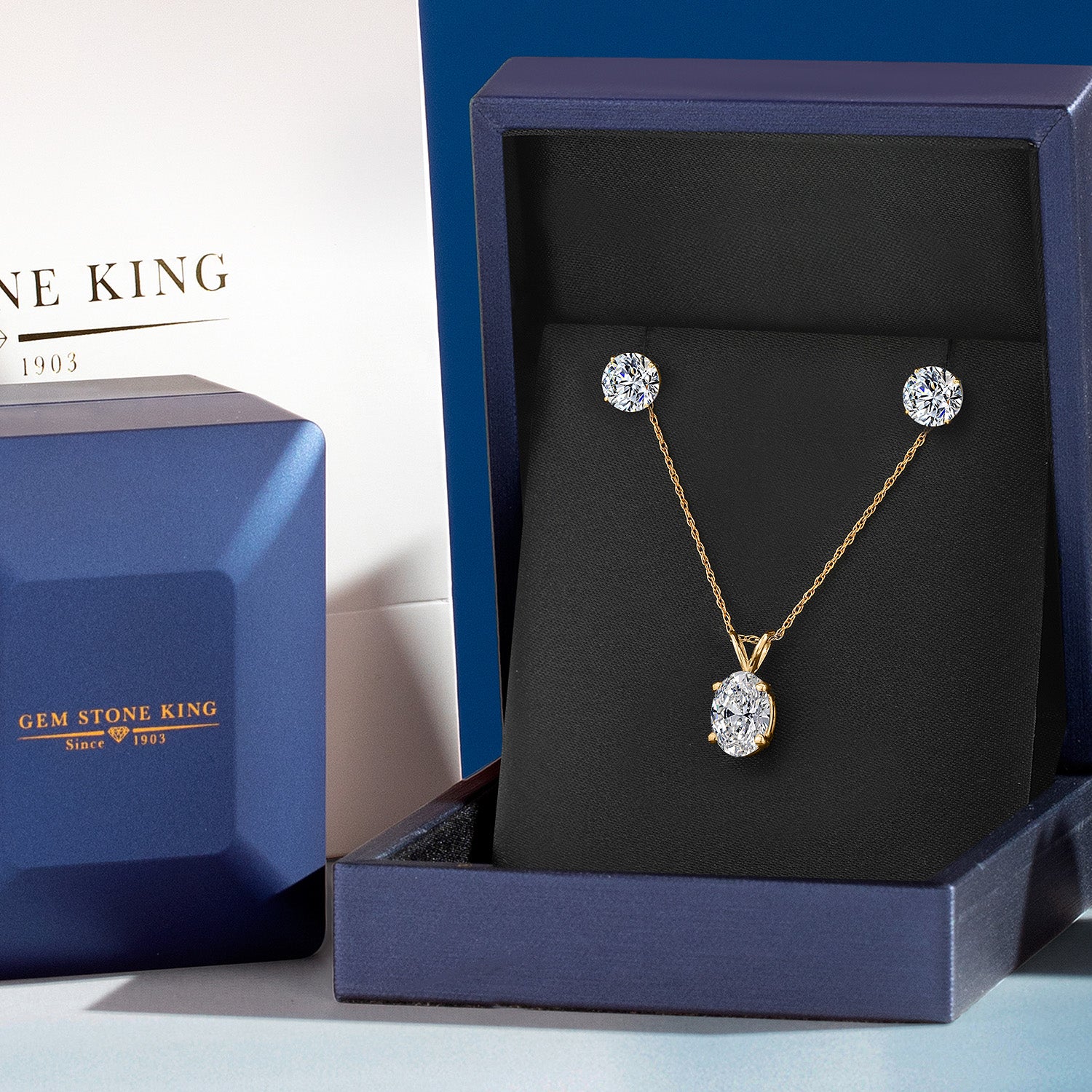 Pendant Earrings Set in 14K Yellow Gold