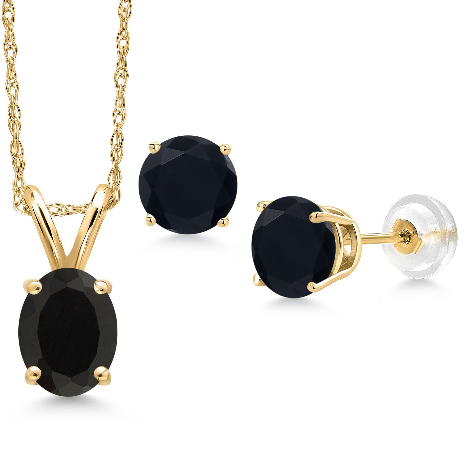 Pendant Earrings Set in 14K Yellow Gold