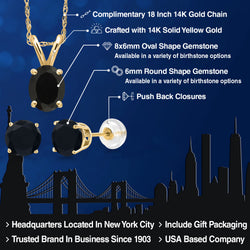 Pendant Earrings Set in 14K Yellow Gold