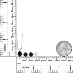 Pendant Earrings Set in 14K Yellow Gold