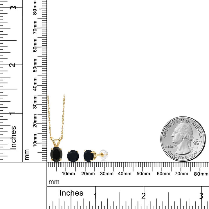 Pendant Earrings Set in 14K Yellow Gold