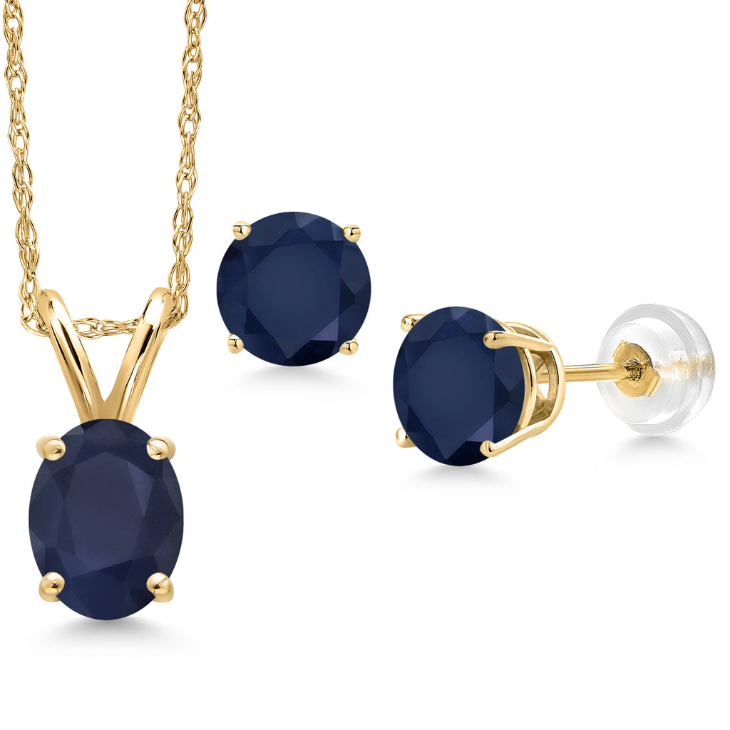 Pendant Earrings Set in 14K Yellow Gold