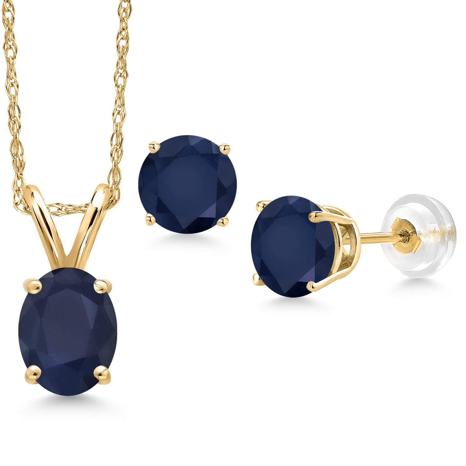 Pendant Earrings Set in 14K Yellow Gold