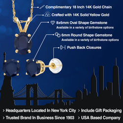 Pendant Earrings Set in 14K Yellow Gold