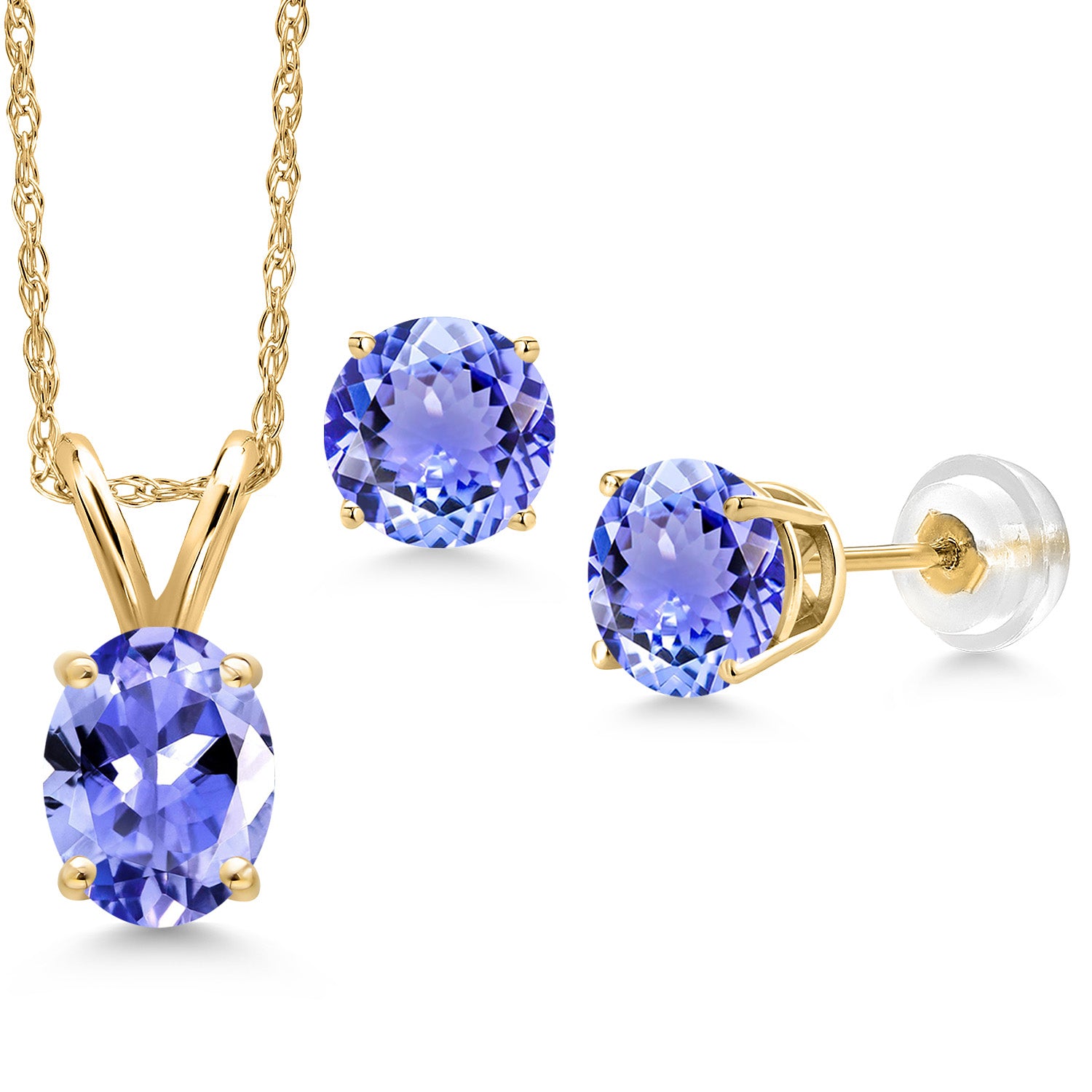 Pendant Earrings Set in 14K Yellow Gold