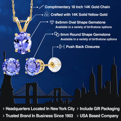 Pendant Earrings Set in 14K Yellow Gold